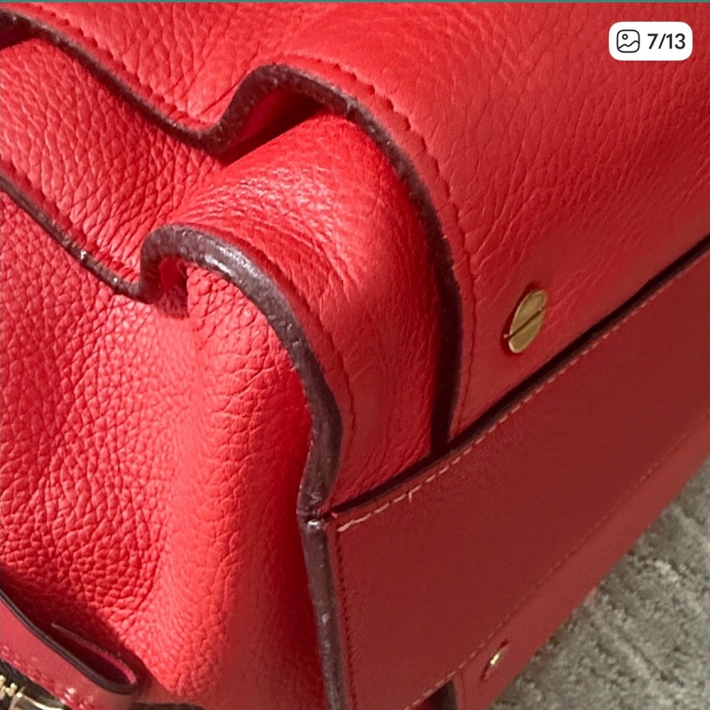 Chloe Dree Structured Red Leather Shoulder Bag for Women - Picture 7 of 7